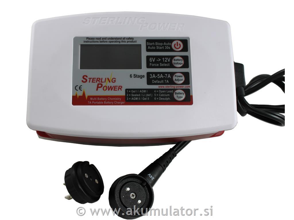 Univerzalni polnilec akumulatorjev Sterling 6V/12V, 3A/5A/7A