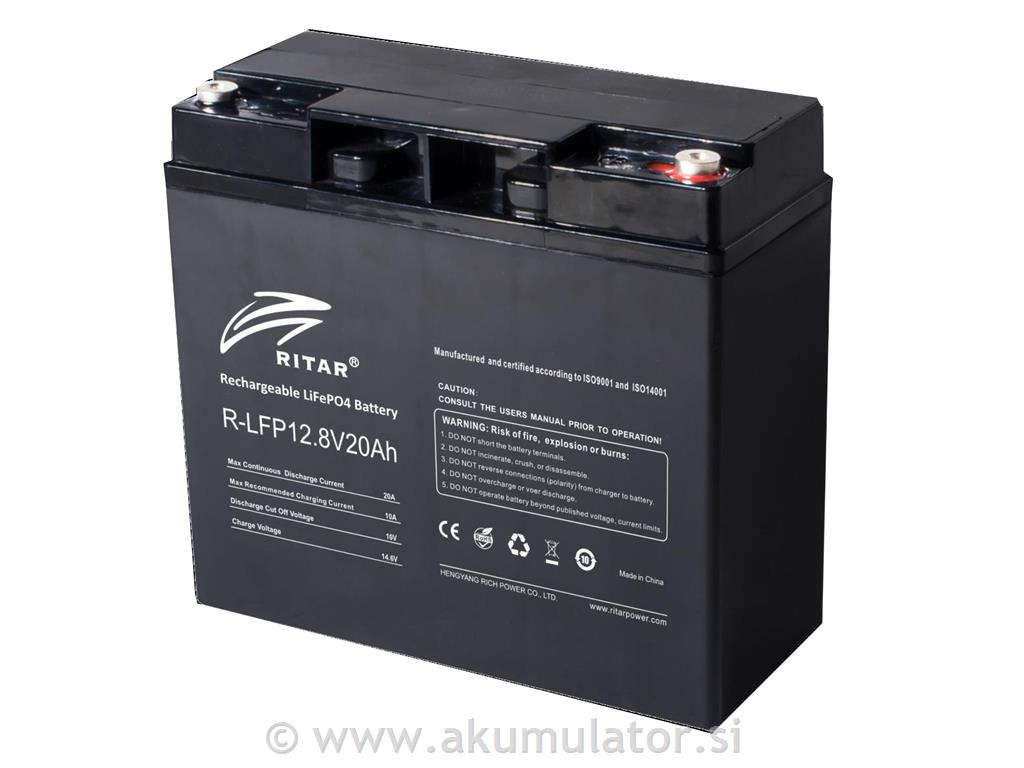 Li-ion baterija 20Ah 12V, BMS vgrajen, Ritar