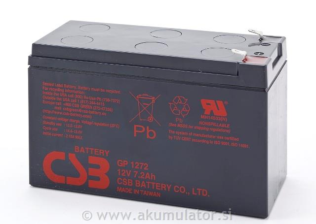 UPS akumulator CSB Energy GP 12V 7,2Ah F2