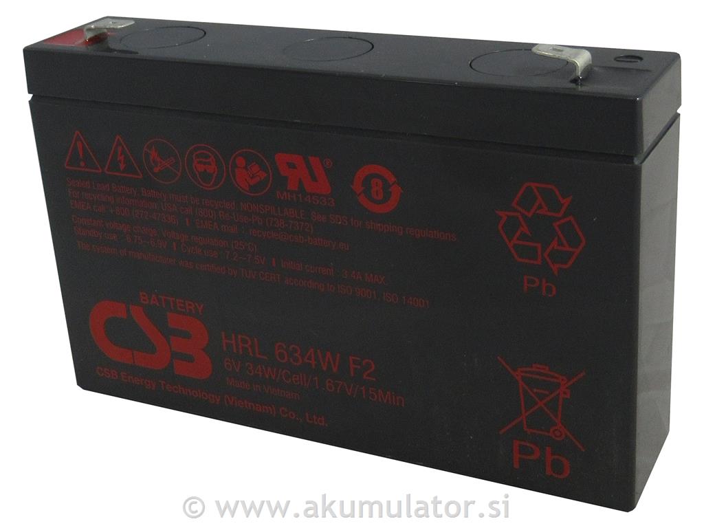 UPS akumulator CSB Energy HRL 6V 9Ah F2