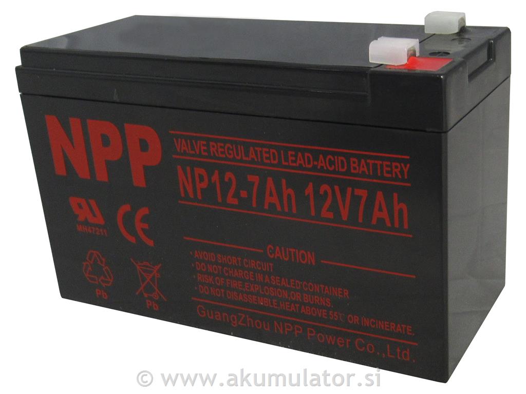 UPS AGM akumulator 12V 7Ah F1 NPP