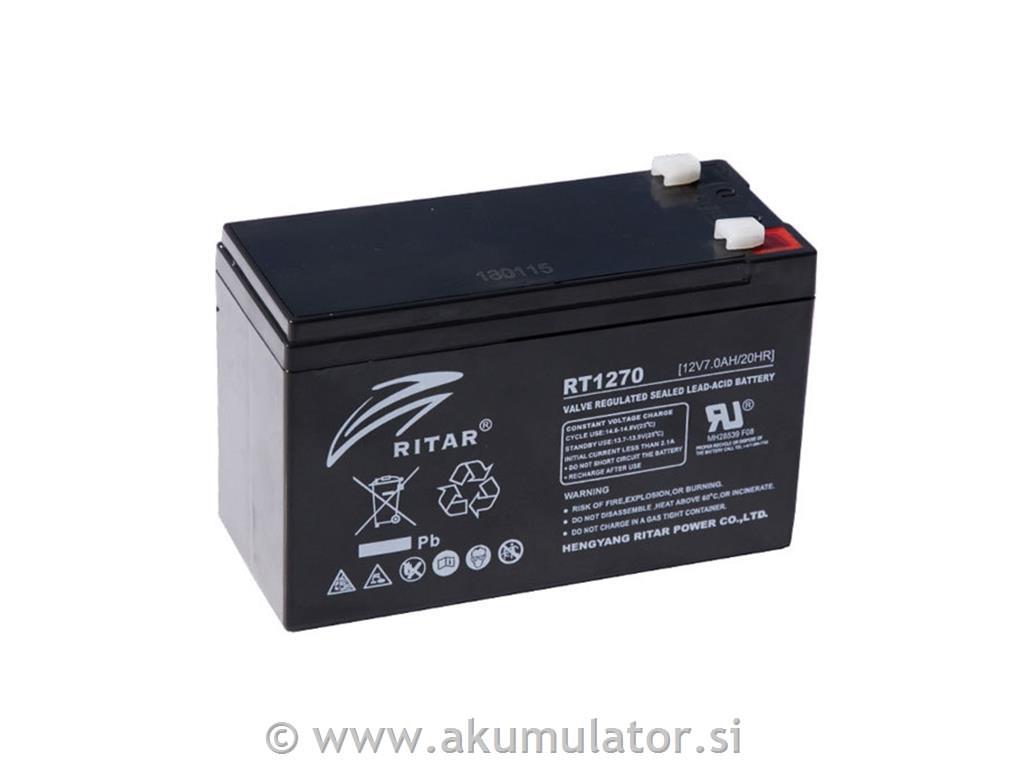 UPS AGM akumulator 12V 7Ah F1 Ritar