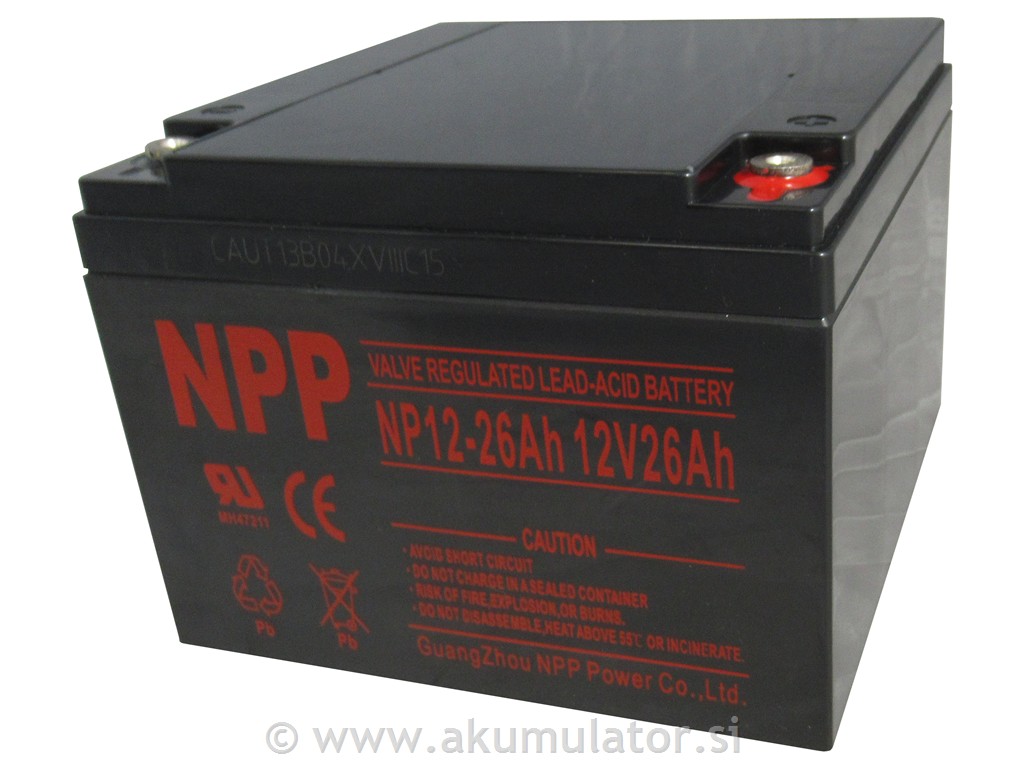 UPS AGM akumulator 12V 26Ah T12 NPP