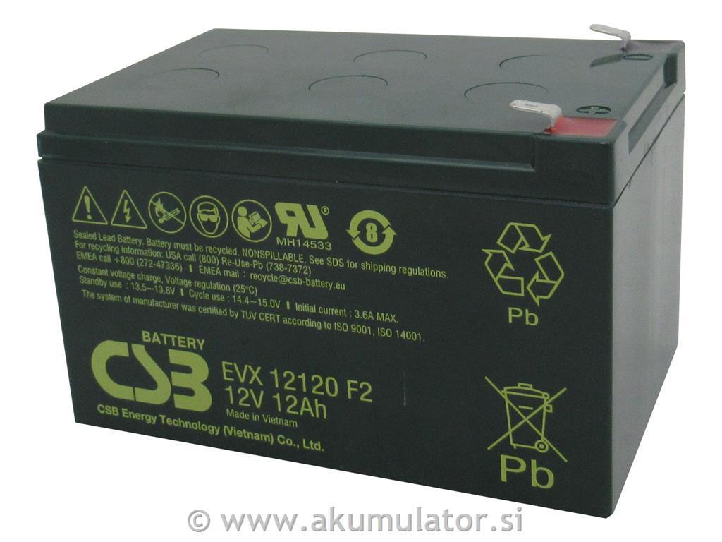 Ciklični AGM DC akumulator 12V 12Ah CSB