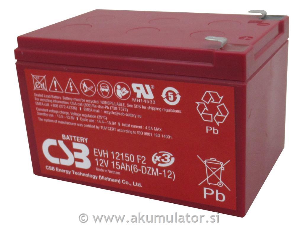 Ciklični AGM DC akumulator 12V 15Ah CSB