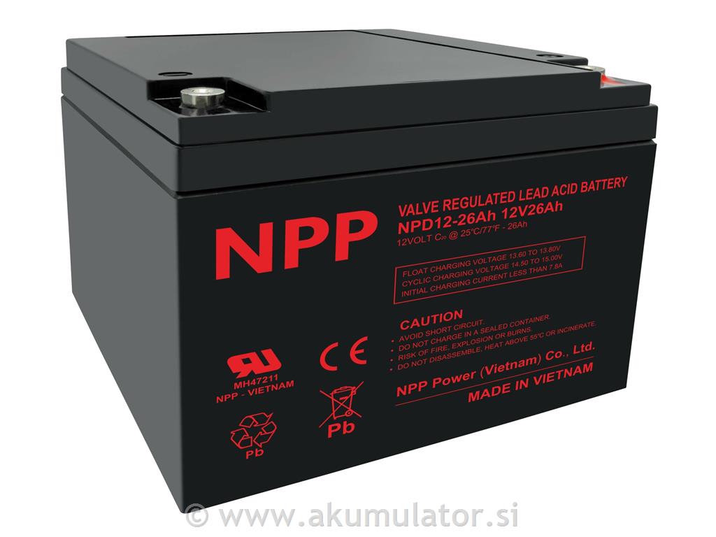 Ciklični AGM DC akumulator 26Ah NPP