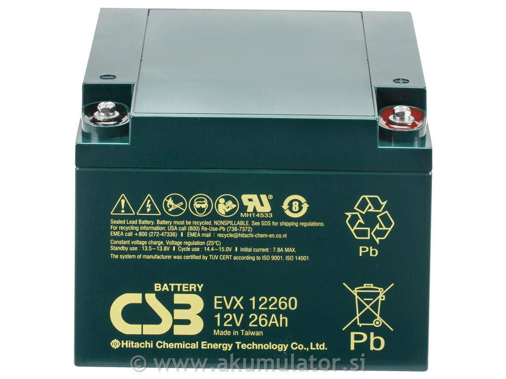 Ciklični AGM DC akumulator 12V 26Ah CSB