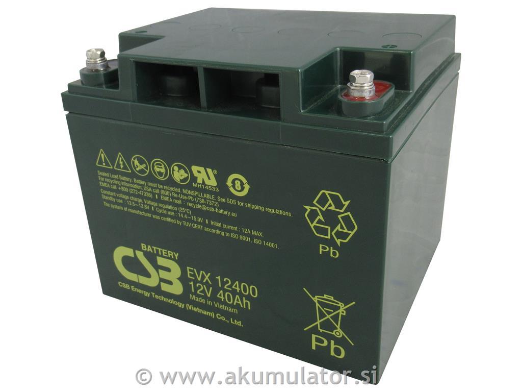 Ciklični AGM DC akumulator 12V 40Ah CSB
