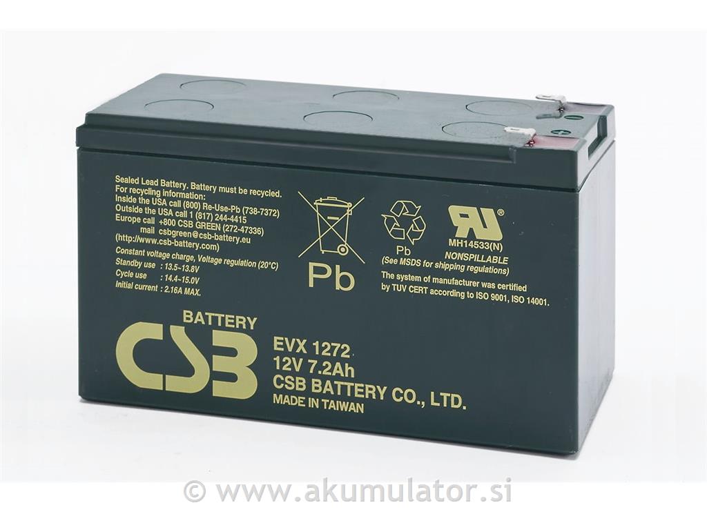 Ciklični AGM DC akumulator 24V 7,2Ah CSB / 2 kos