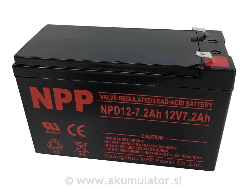 Ciklični AGM DC akumulator 7,2Ah NPP