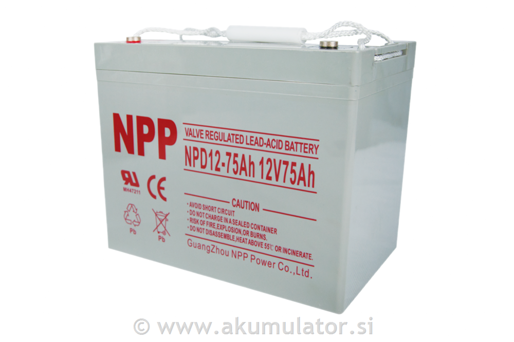 Ciklični AGM DC akumulator 75Ah NPP