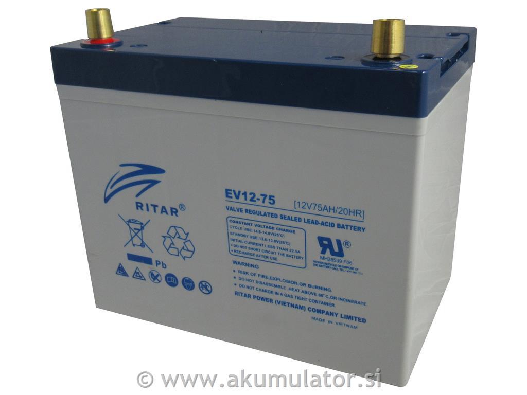 Ciklični AGM EV akumulator 75Ah Ritar
