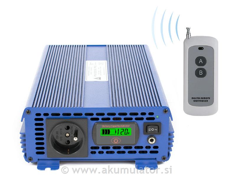 Sinusni razsmernik 1000W 12V - mehki zagon in daljinsko upravljanje