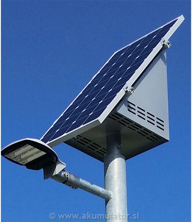 Solarna LED cestna svetilka 25W z akumulatorji na vrhu droga