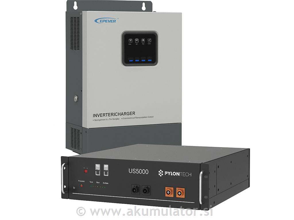 Hranilnik z Epever 5kW razsmernikom in LiFePO4 baterijo 5kWh