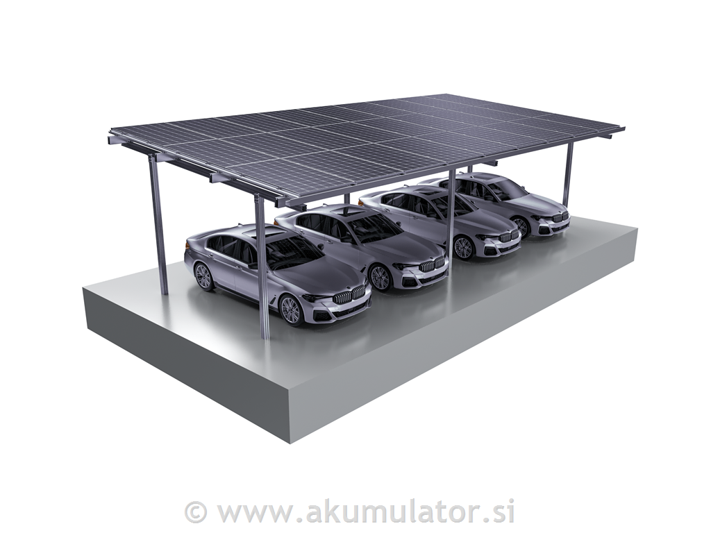 Solarni nadstrešek za 4 avtomobile - za samograditelje