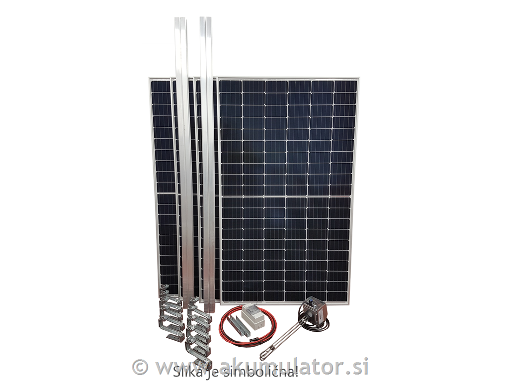 Solarno ogrevanje vode s paneli za elektriko 2kW