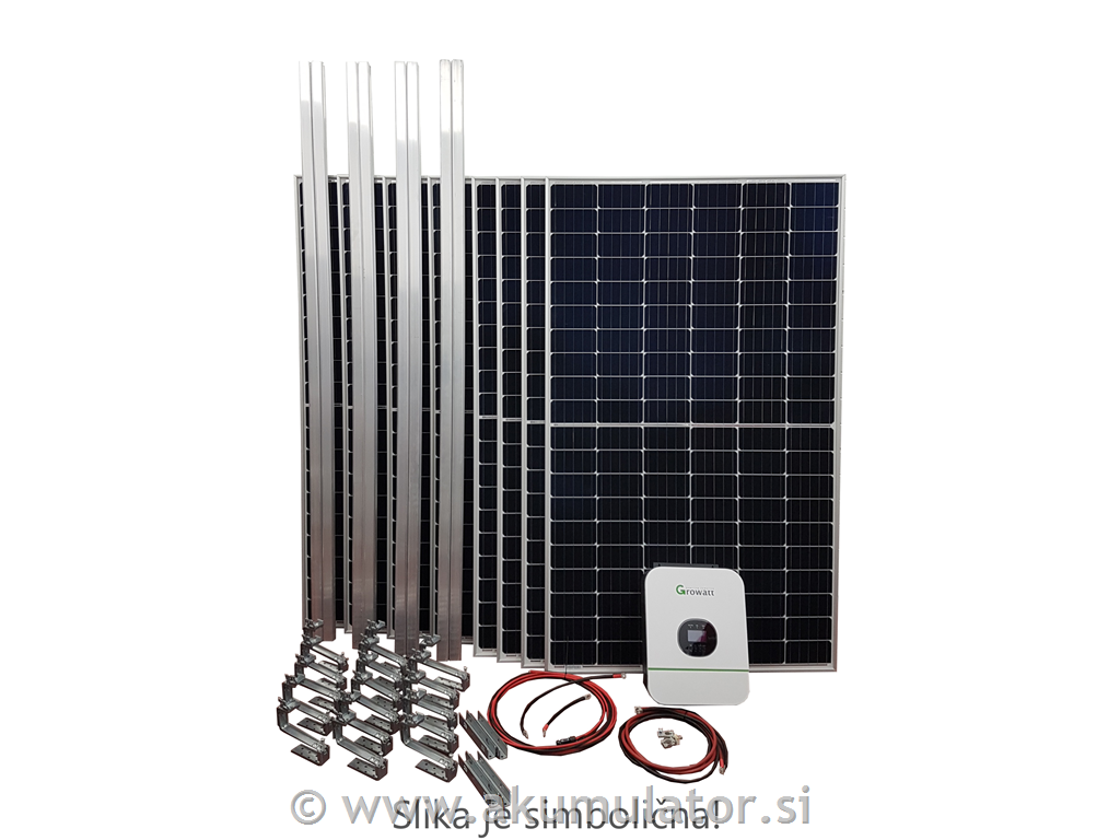 Otočna sončna elektrarna za samooskrbo 2kW, brez akumulatorjev