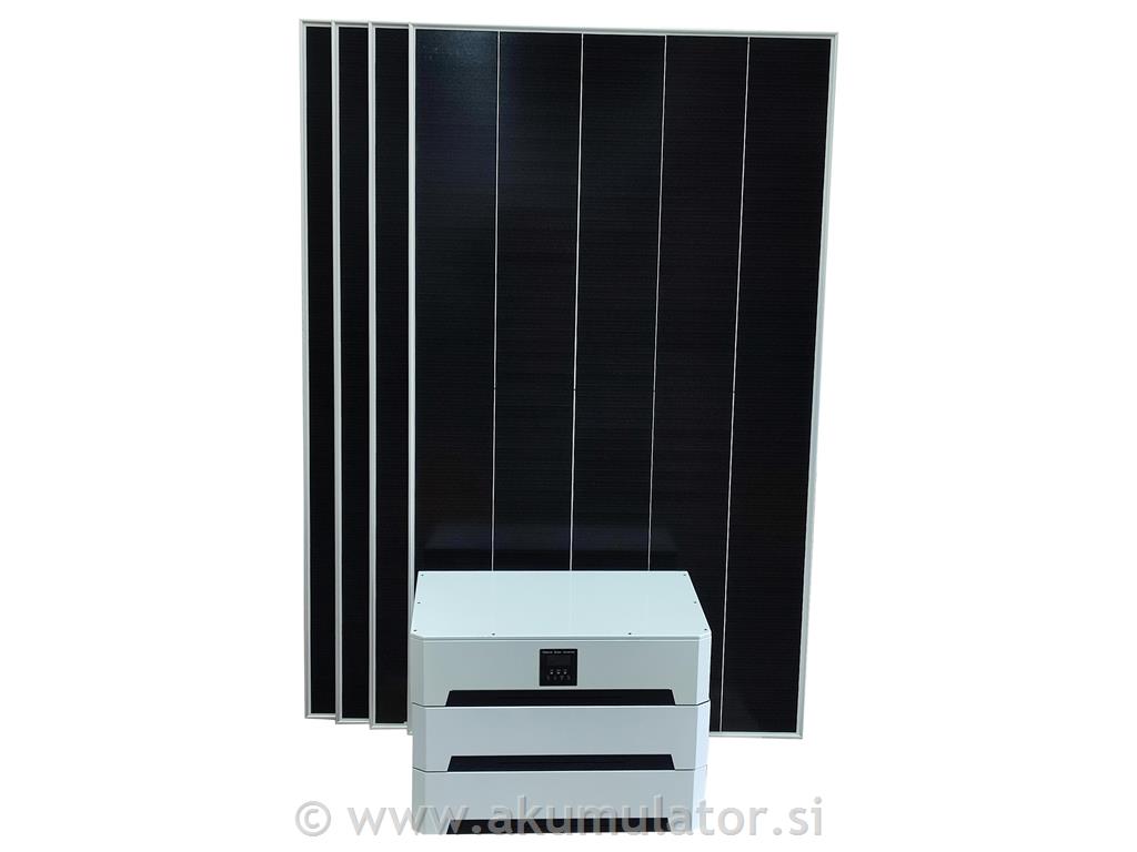 Otočna sončna elektrarna 3kW z li-ion hranilnikom elektrike 10kWh