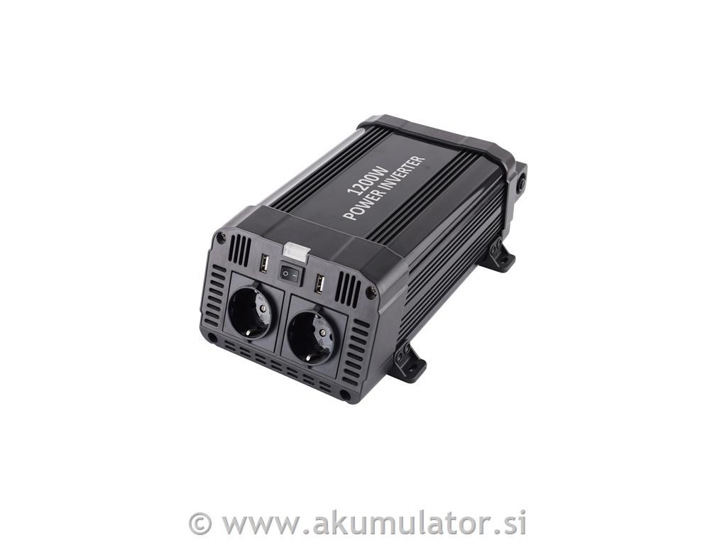 Razsmernik 1200W za sončne celice, navtiko, avtodom