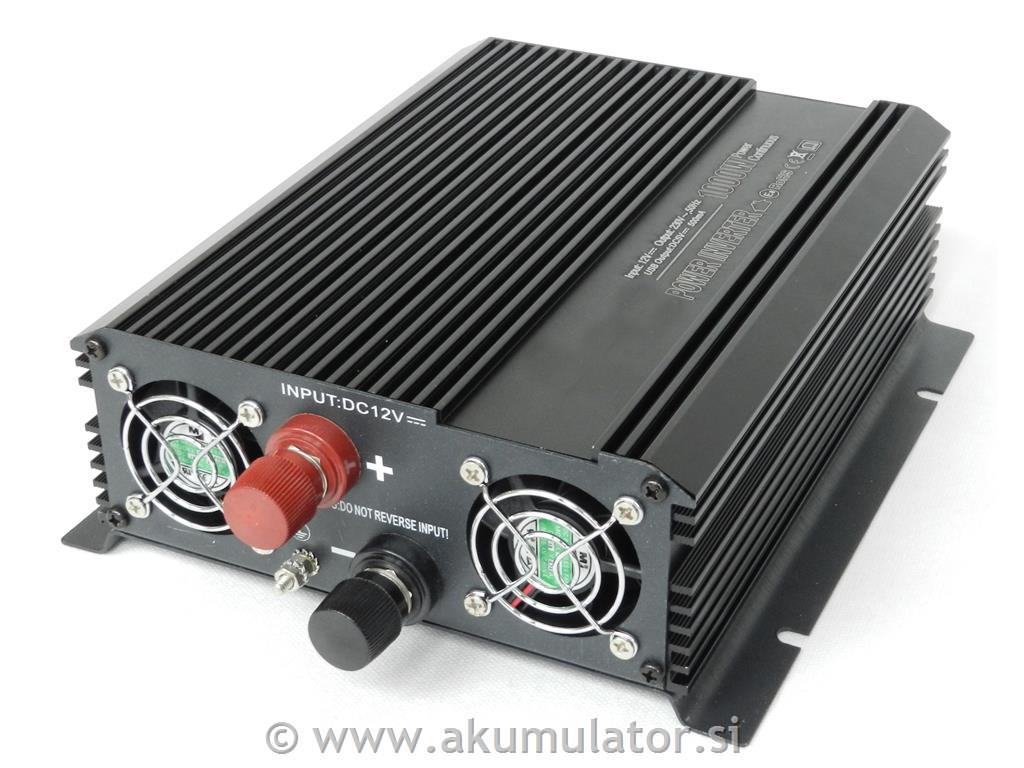 Razsmernik 1000W 12V za sončne celice, navtiko, avtodom