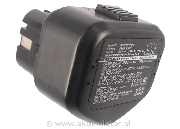 Baterija za Hitachi 9,6V 3000mAh Ni-Mh