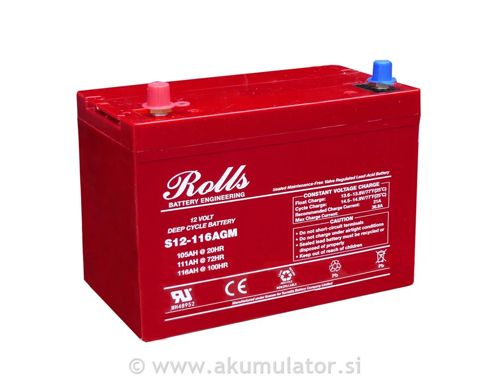 AGM akumulator ROLLS 105Ah 1.250 ciklov