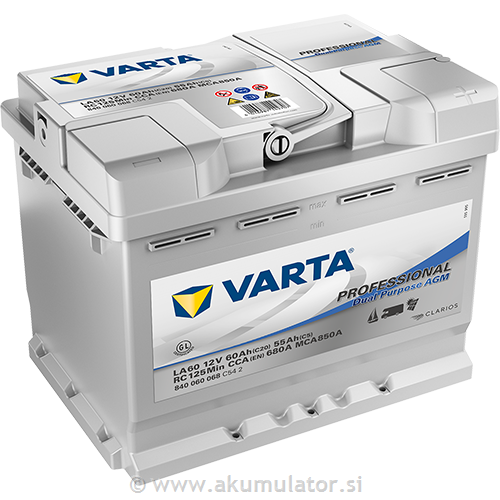 Akumulator Varta AGM Dual 12V 60Ah LA60