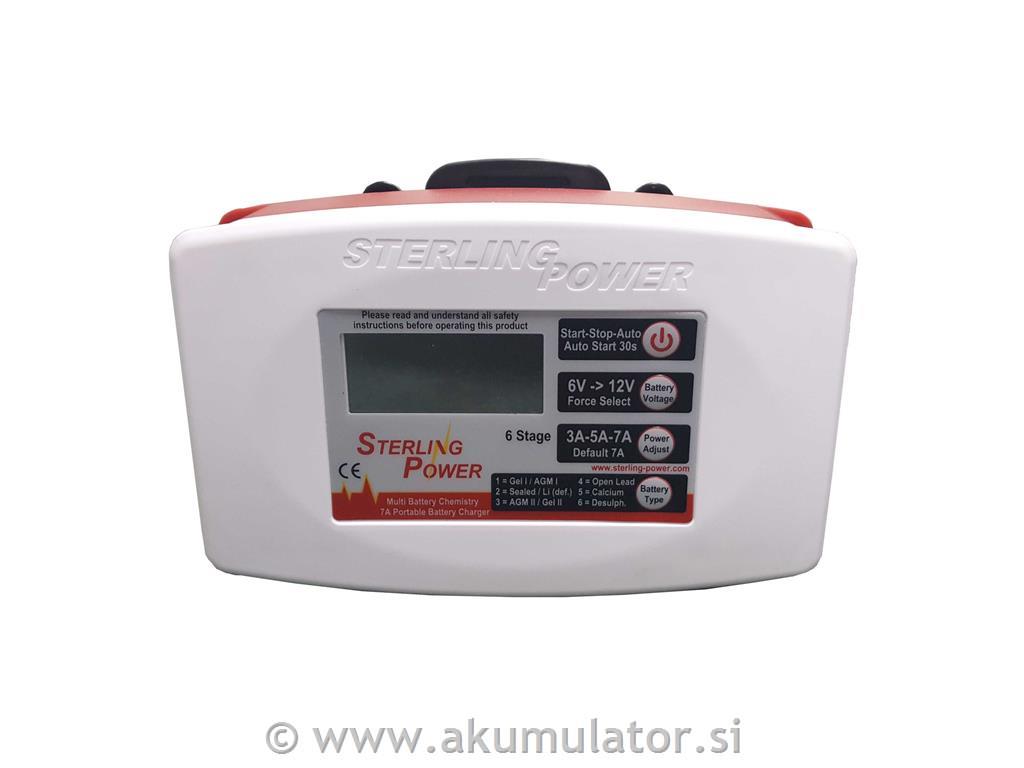 Univerzalni polnilec akumulatorjev Sterling 6V/12V, 3A/5A/7A