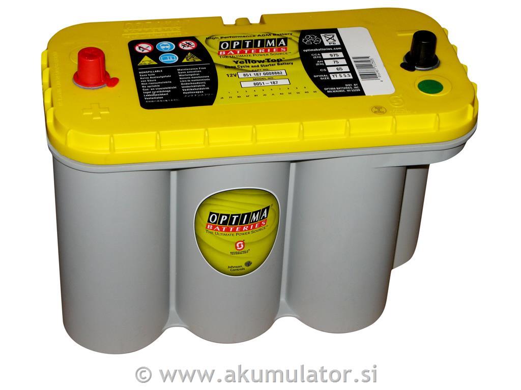 Batterie OPTIMA YELLOWTOP 12V 75Ah YTS 5.5 975AEn